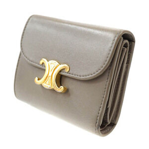 Celine Triomphe Wallet Tri fold Leather